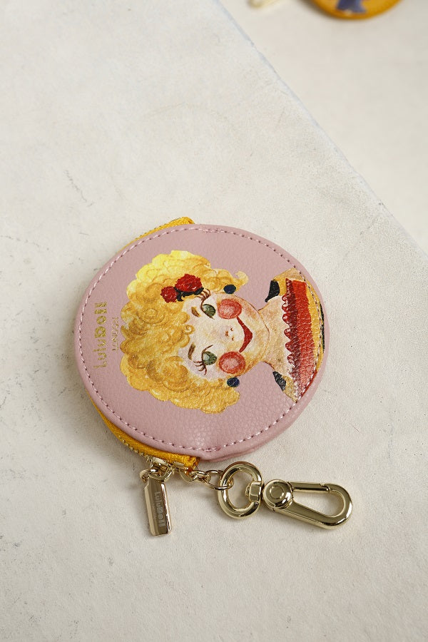 Rosy Pink Zip Wallet Key Chain