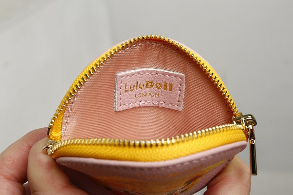 Rosy Pink Zip Wallet Key Chain